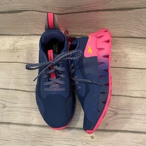Reebok Zig Dynamica Adventure Navy Pink Running Shoes
